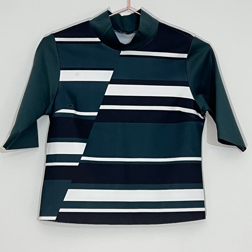 Zara Mockneck Striped Tops